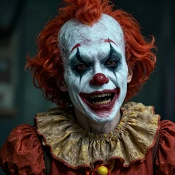 Horror of a scary clown crying , Digital art , Hyperdetailed , trending on artstation , CGSociety