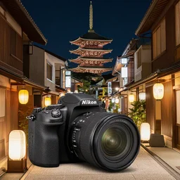 beautiful night telephoto of bar streets of Japan photo, dslr, nikon lens, night time photography