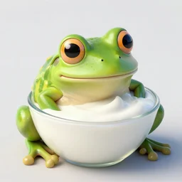 frog in yogurt, digital art, photorealistic, shiny, trending on artstation, extremely detailed,