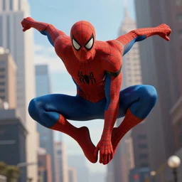 Spiderman swinging in the art of James Jean, octane render