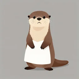 an otter in dress, avatar image, digital art, minimalism