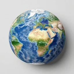 flat lay, knolling of the parts of planet earth.