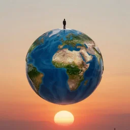 stand at the end of the earth and observe the universe, sunset, by greg rutkowski and thomas kinkade