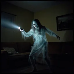 kodak portra 4 0 0, horror demon evil transparent spirit attacks in living room interior photo shot on iphone, dynamic pose, close body shot, sharp focus, grainy, corpse, paranormal, long exposure, flashlight, night, total darkness, poltergeist, aberrations,