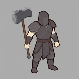 warrior with a mace, isometric game asset, digital art, simple style, detailed drawing, artstation