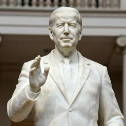 a marble statue of joe biden