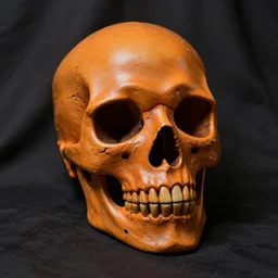 orange gothic skull mask