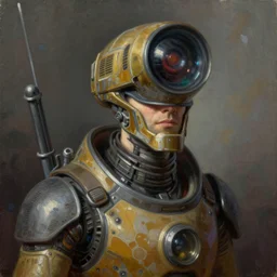 Wheatly from portal 2, oil painting portrait