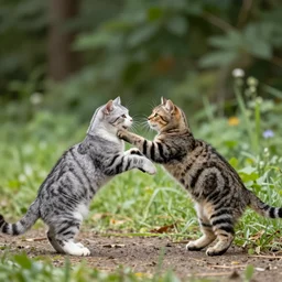 “cats fighting”