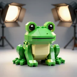 a cute LEGO frog, photo studio, professional photo, professional lighting, HDR, trending on artstation