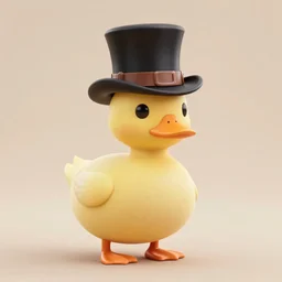 Duck wearing a top hat