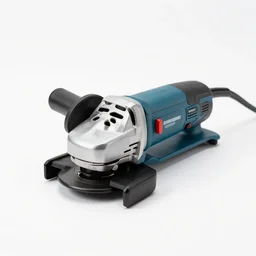 scandinavian angle grinder, photorealistic, isolated on a pure white background, centered, entire object in frame, sharp focus, soft studio lighting