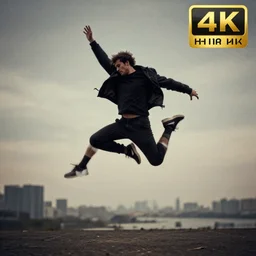 man jumping album cover, UHD, 4K, 8K