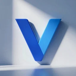 the word 'V' as in vidlii [Social network] 256x256 blue vaporware