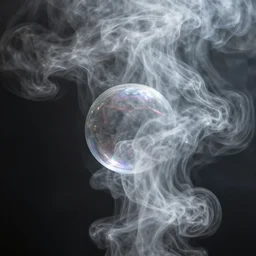 bubbles filled with smoke,
