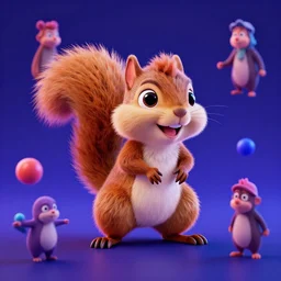 a high resolution render of sid the squirrel from the ice age movie by johannen voss by david cronenberg by francis bacon by peter kemp by octane render blender 8 k isometric dof neon colours