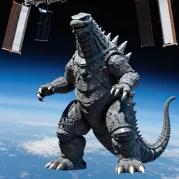 giant kaiju in tokyo from the international space station