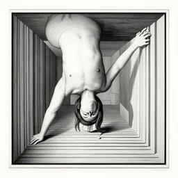 descent into madness, MC Escher painting by Alex Grey