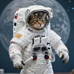 cat astronaut in spacesuit, by Tim Shumate