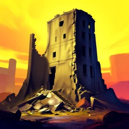 fallout montreal destroyed concept art, vibrant colors, 8 k photorealistic, hd, high details, trending on artstation