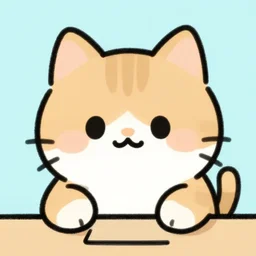 a cartoon of a cute cat