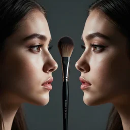 grab a brush and put a little make - up,, symmetric, dynamics lighting, cinematic,
