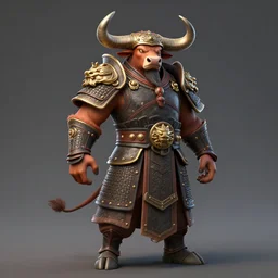 fantasy art by leonhuang, 3 d render of a ox general, artstation, hd