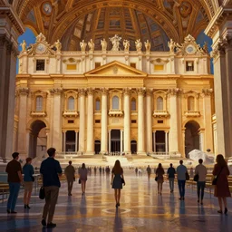 Paint the Secrets inside the Vatican,Greg rutkowski, Trending artstation, cinematográfica, digital Art
