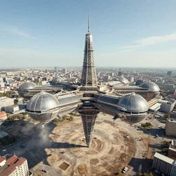 beautiful photograph of a marxist space settlement