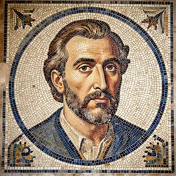 an ancient mosaic of fred melamed, very detailed