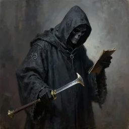 peter elson painting of athe grim reaper. highly detailed, digital painting, sharp focus,