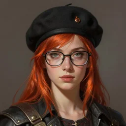 woman, fire emblem, beret, glasses art by artgerm and greg rutkowski and magali villeneuve, portrait, d & d, fantasy, highly detailed, digital painting, trending on artstation, concept art, sharp focus, illustration