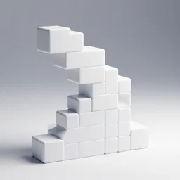 tetris blocks, white, octane render