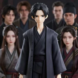 nendoroid pale dark haired skinny man with black eyes in dark robes | | realistic shaded, fine details, realistic shaded lighting poster by greg rutkowski, diego gisbert llorens, magali villeneuve, artgerm, jeremy lipkin and rob rey