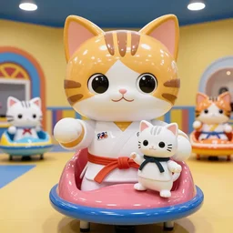 mr miyagi's kitten fun park. a karate kitten based theme park with karate and kitten rides