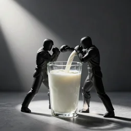 punching contest in a glass of milk