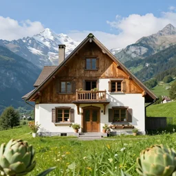 artichoke house swiss in the background