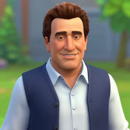 a screenshot of danny devito in the video game the sims 3. 3 d rendering, unreal engine. amazing likeness. very detailed. cartoon caricature