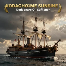 photograph of a steam punk nineteen - thirties whaling ship kodachrome sunshine