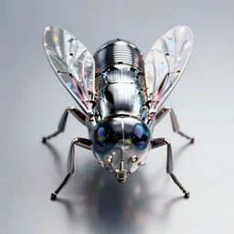 ! dream an extremely high quality 8 k 3 d render of a metallic cyberpunk neon galaxy housefly with polished, highly reflective highly detailed, clean, sharp, crisp clean shapes, cast glass, brushed metal, symmetry, mercury, chrome, obsidian, highly detailed, macro, iridescent, high detail, very aesthetically pleasing