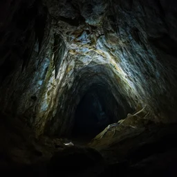 a dark cave