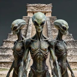 aliens brainsuckers sacrifice humans at mayan pyramids, perfect face, fine details, studio lighting, subtle shadows, art by katsuya terada, photorealism, hyper realism, octane render, hyper detailed, canon eos r 3, f / 1. 4, iso 2 0 0, 1 / 1 6 0 s, medium shot, 8 k, raw, unedited, in - frame,