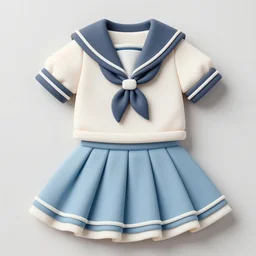delicate designer detailed couture stylized sailor uniform and skirt made of fondant, aesthetic cute with flutter, expert design, sigma 8 5 mm f _ 8, high detail photography