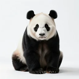 regal giant panda, professional studio photo, full body, isolated on a pure white background, centered, entire subject in frame, sharp focus, soft studio lighting