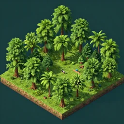 continuation of tropical forest, isometric view, Unreal Engine, ArtStation