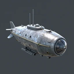 3d render of a subnautica submarine
