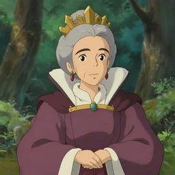 portrait of a medieval old queen, cartoon character, forest background, artstation, elegant, highly detailed, digital painting, concept art, smooth, sharp focus, illustration, art by studio ghibli, makoto shinkai, don bluth, fujita goro, jean giraud, atey ghailan, akihiko yoshida, tom whalen 8 k