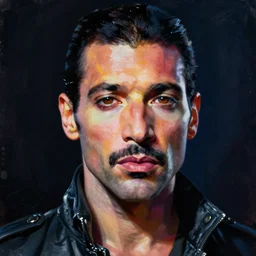 freddie mercury, portrait painting by donato giancola, thomas moran, cyber punk, craig mullens fashion photography