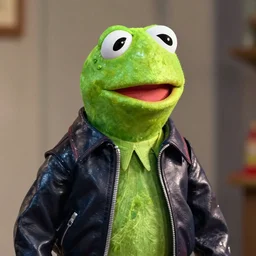 movie still of Kermit the frog wearing the Scorpio jacket from Drive (2011)