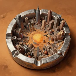 a giant brutality ashtray city on mars, symmetrical!!, intricate, ugly highly detailed, centered, digital painting, artstation, concept art, smooth, sharp focus, illustration, artgerm, tomasz alen kopera, peter mohrbacher, donato giancola, joseph christian leyendecker, wlop, boris vallejo